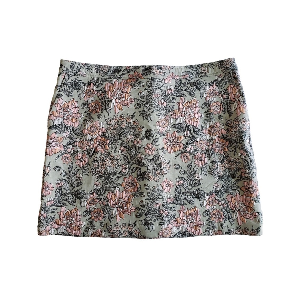 Ann Taylor LOFT Floral Green Skirt size 16